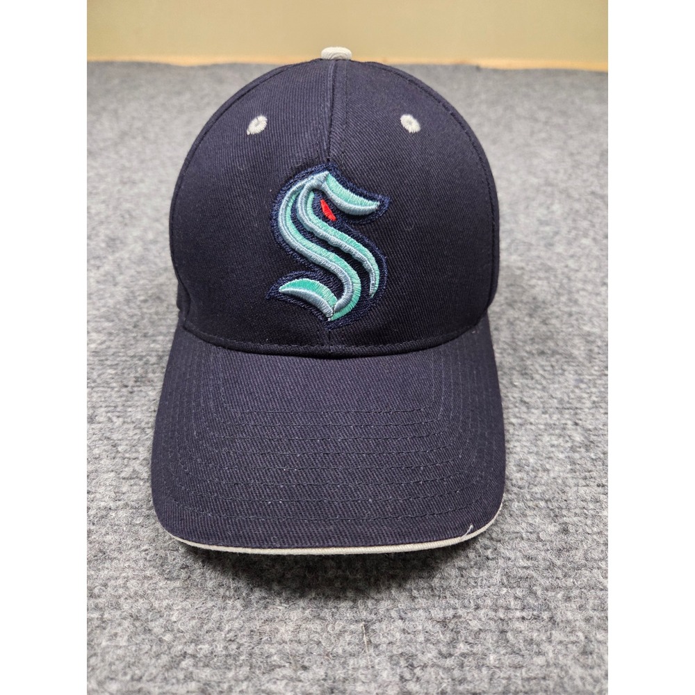 Seattle Kraken Snapback Hat OSFA Fan Favorite Navy Blue Embroidered NHL Logo
